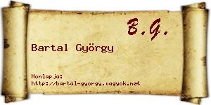 Bartal György névjegykártya