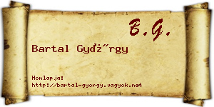 Bartal György névjegykártya