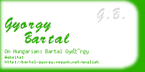 gyorgy bartal business card